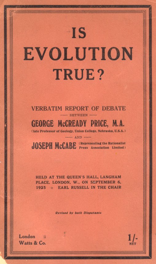 Is Evolution True? the Price-McCabe debate